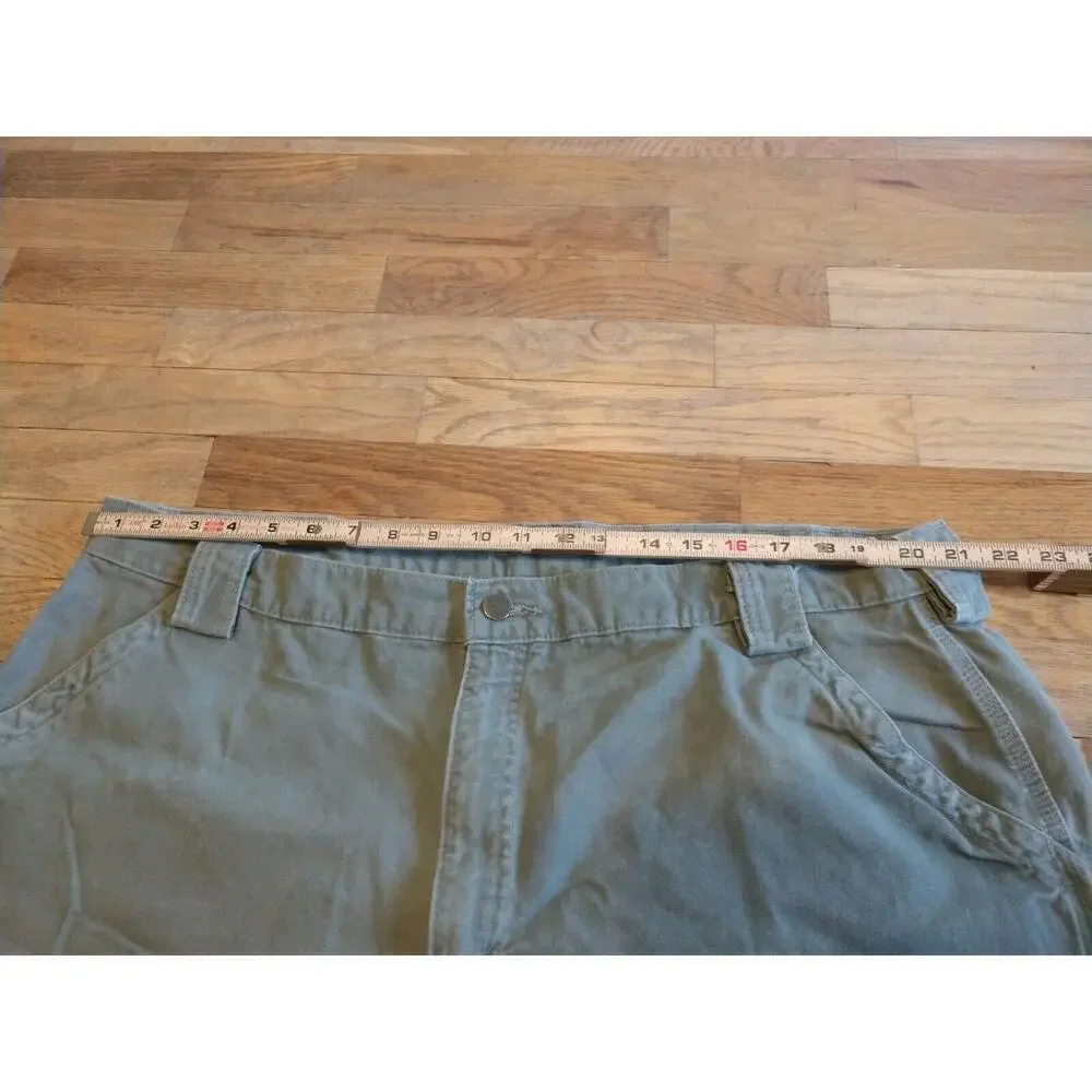 Carhartt Hiking Shorts 42 (Tag 44) Men's Carpenter Work Duck Green Canvas